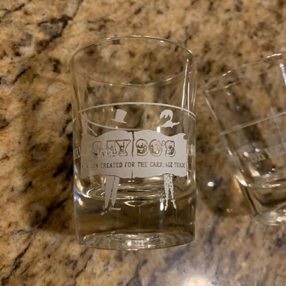 VTG Gay 90s Saloon Whiskey Glasses Beverly Hills - Picture 4 of 11